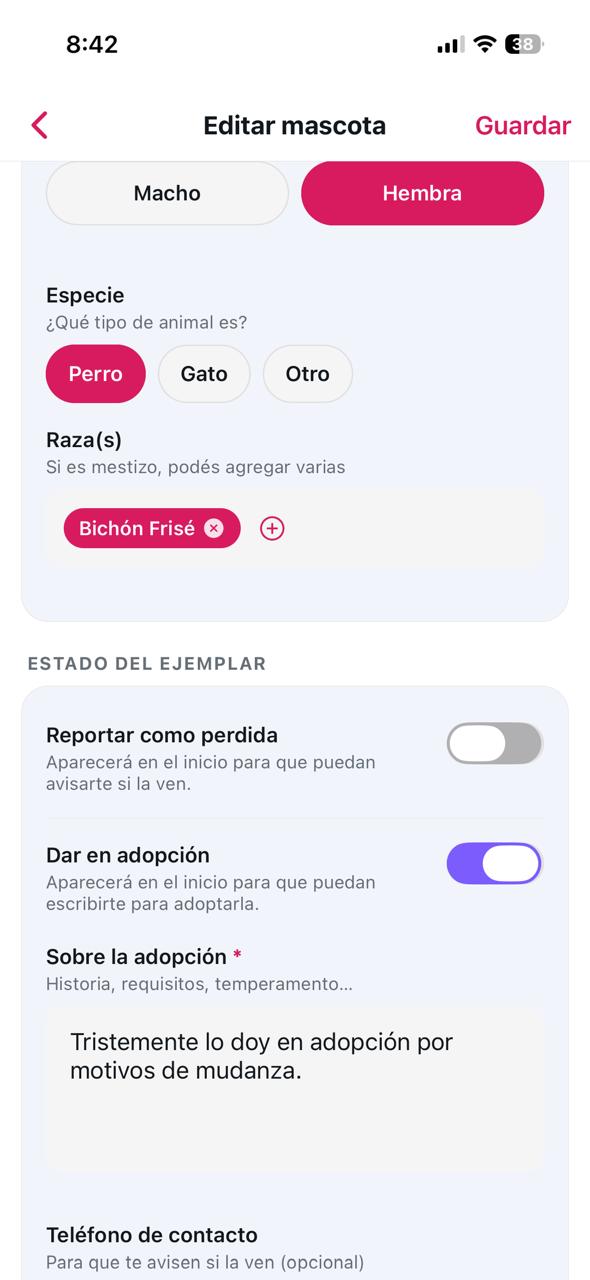 Dar en adopción en Timpet